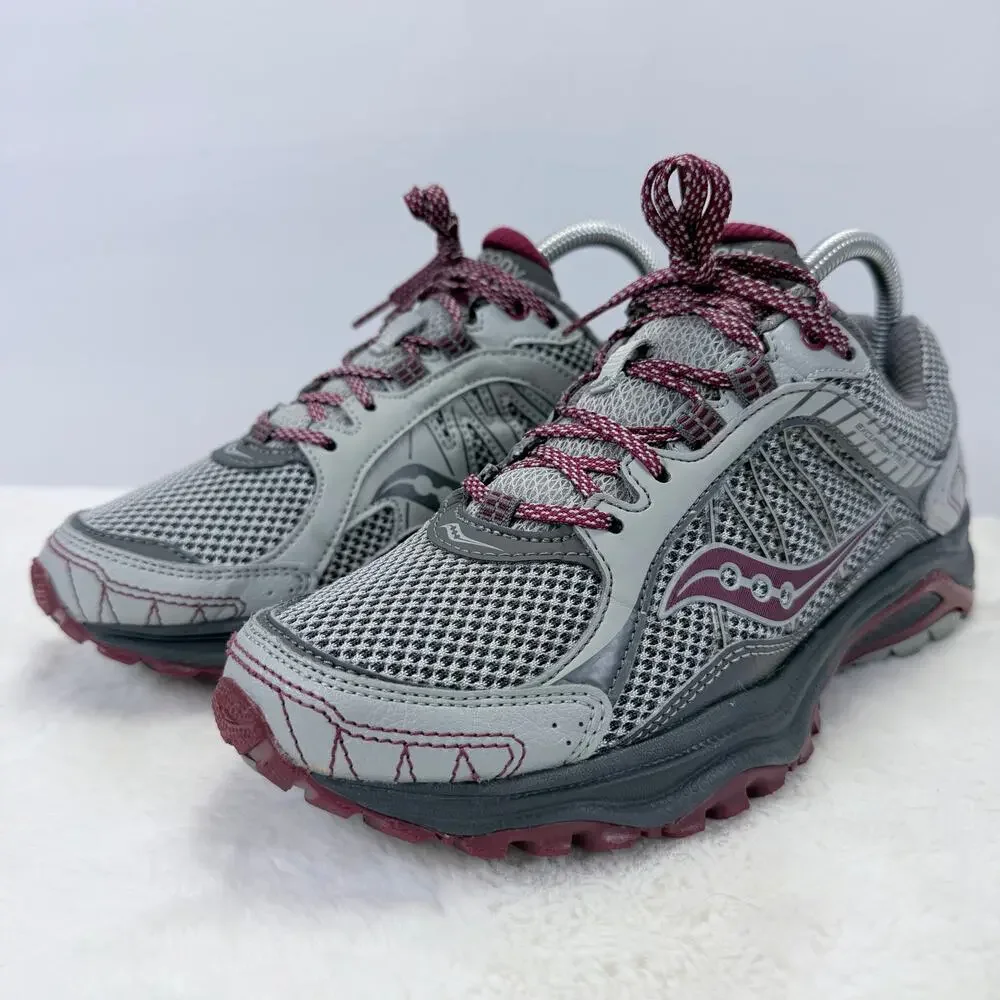 Saucony Excursion TR9 Trail Running Shoes Gray Plum Womens Size 8 Wide